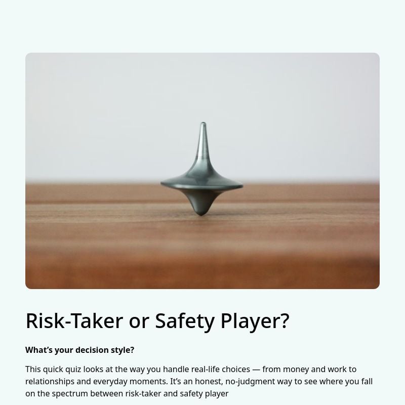 Risk-Taker or Safety Player? template preview - FormHug