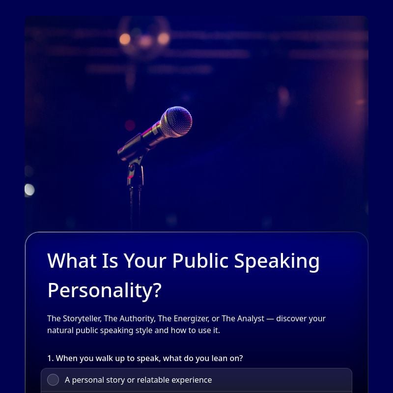 What Is Your Public Speaking Personality? template preview - FormHug