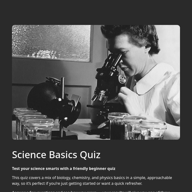 Science Basics Quiz template preview - FormHug