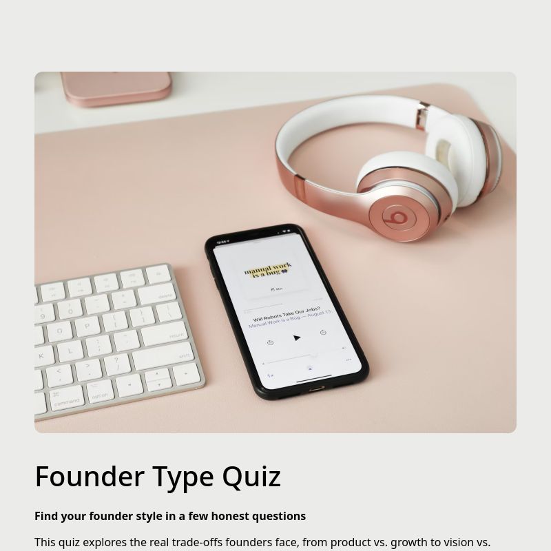 Founder Type Quiz template preview - FormHug