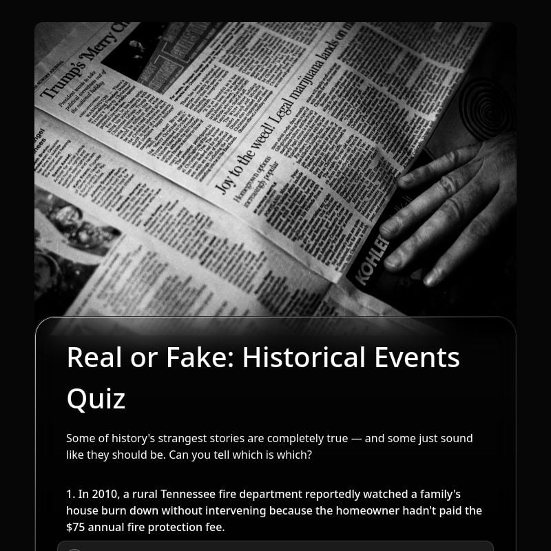 Real or Fake: Historical Events Quiz template preview - FormHug