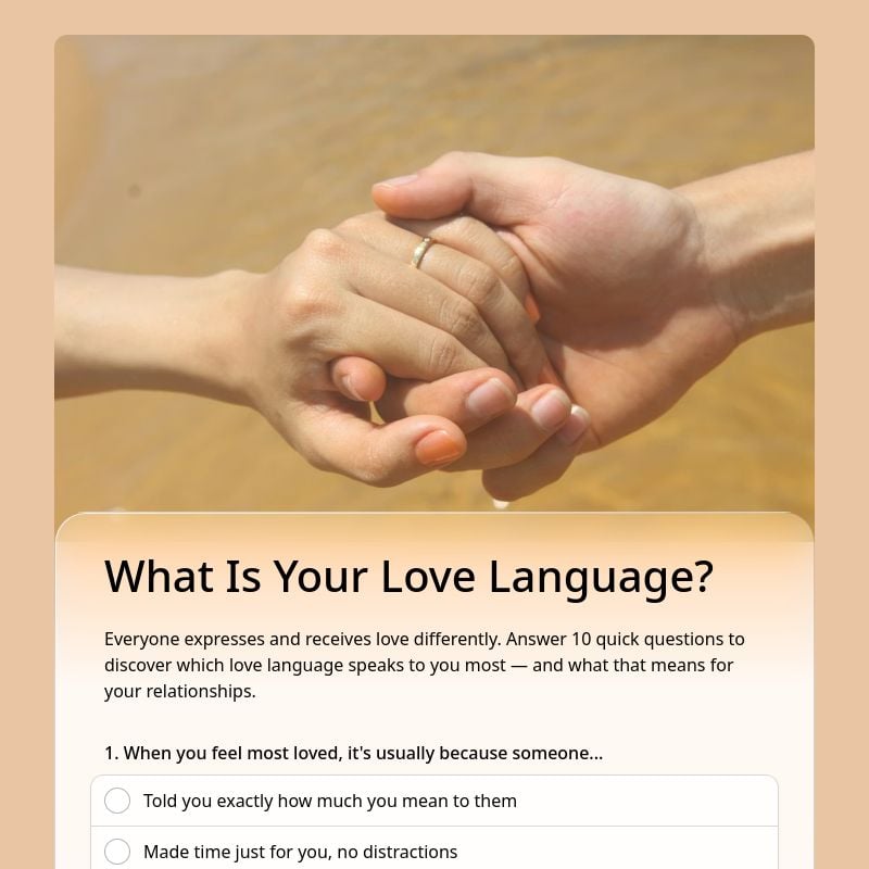 What Is Your Love Language? template preview - FormHug