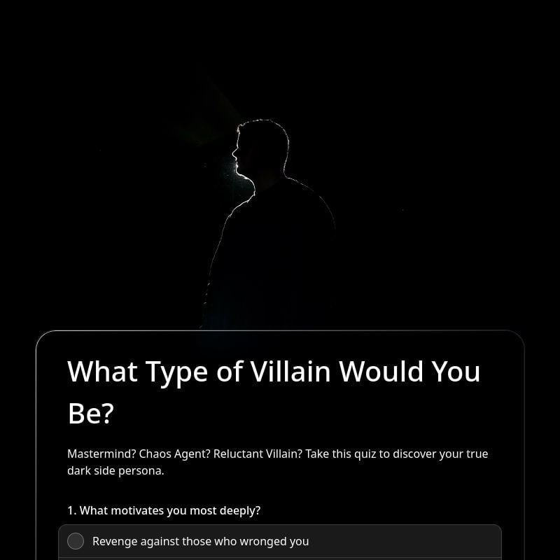 What Type of Villain Would You Be? template preview - FormHug