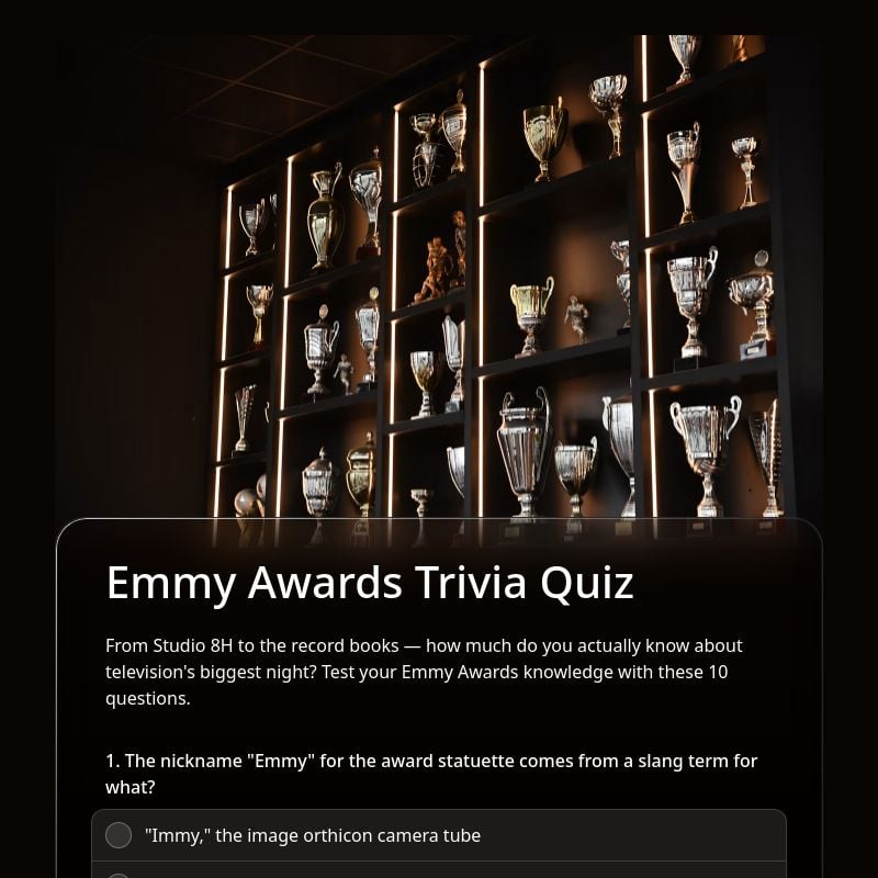 Emmy Awards Trivia Quiz template preview - FormHug