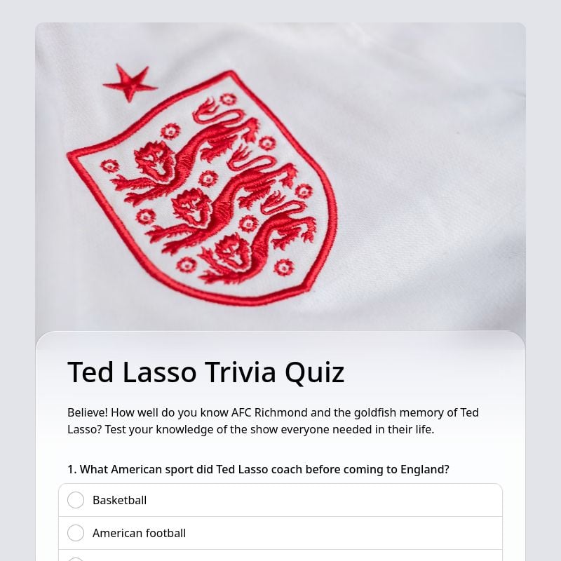 Ted Lasso Trivia Quiz template preview - FormHug