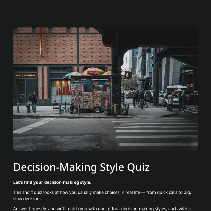 Decision-Making Style Quiz template preview - FormHug
