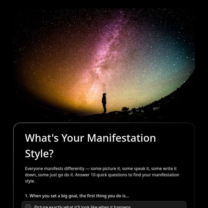 What's Your Manifestation Style? template preview - FormHug
