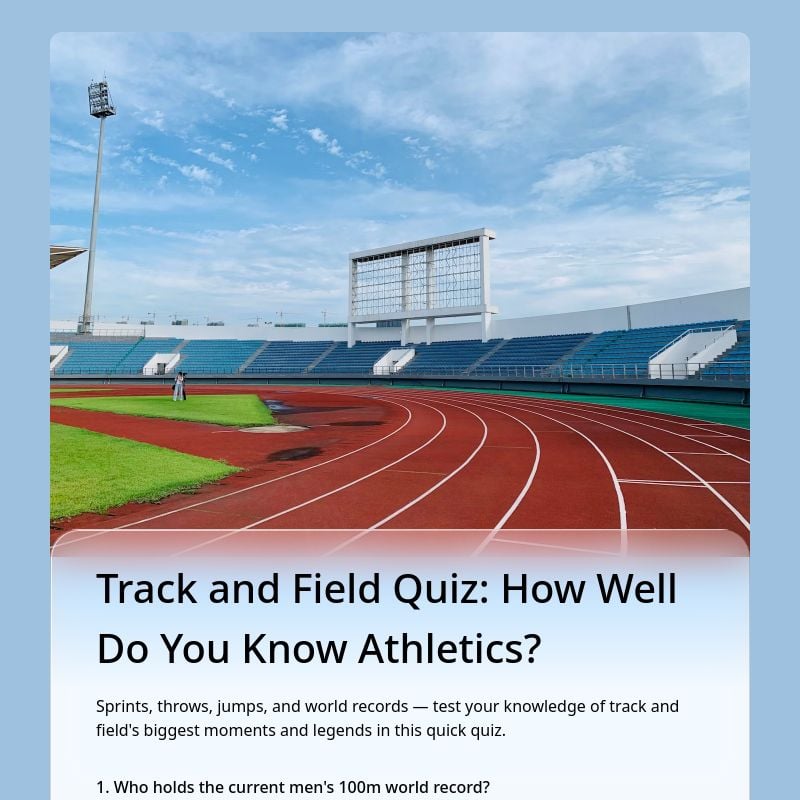 Track and Field Quiz: How Well Do You Know Athletics? template preview - FormHug