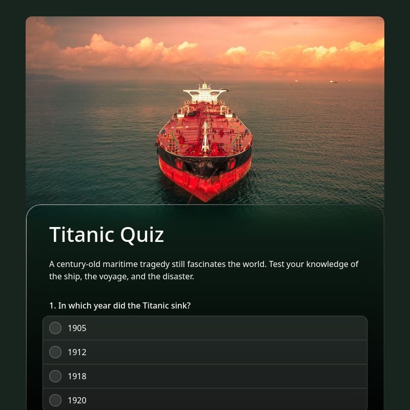 Titanic Quiz template preview - FormHug