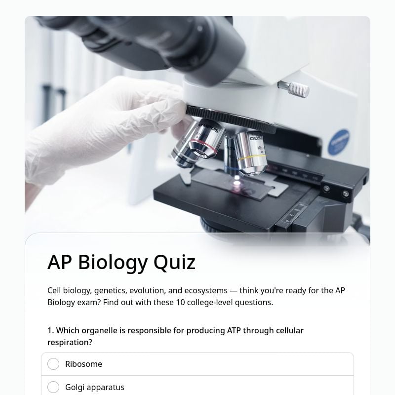 AP Biology Quiz template preview - FormHug