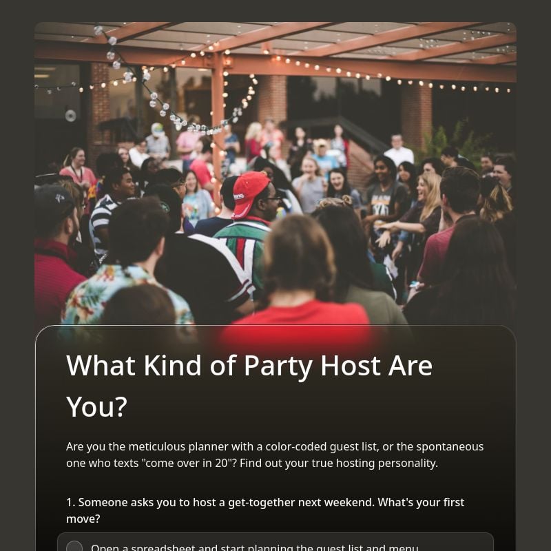 What Kind of Party Host Are You? template preview - FormHug