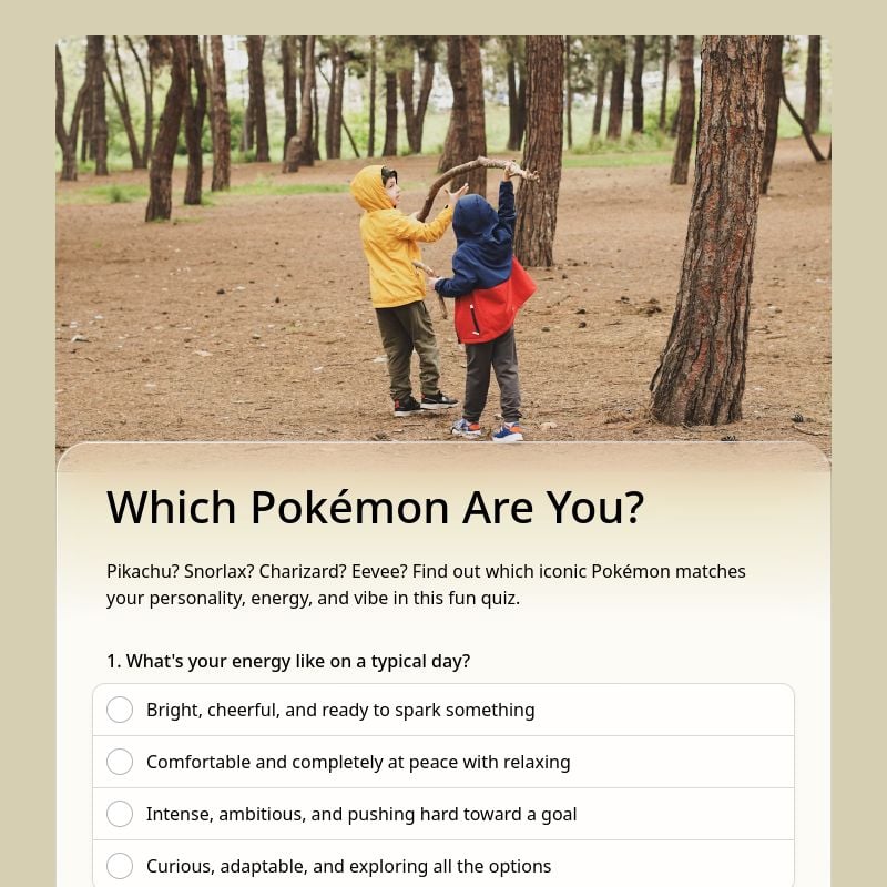 Which Pokémon Are You? template preview - FormHug