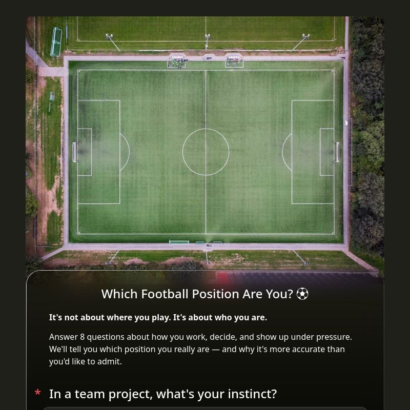 Which Football Position Are You? ⚽ template preview - FormHug