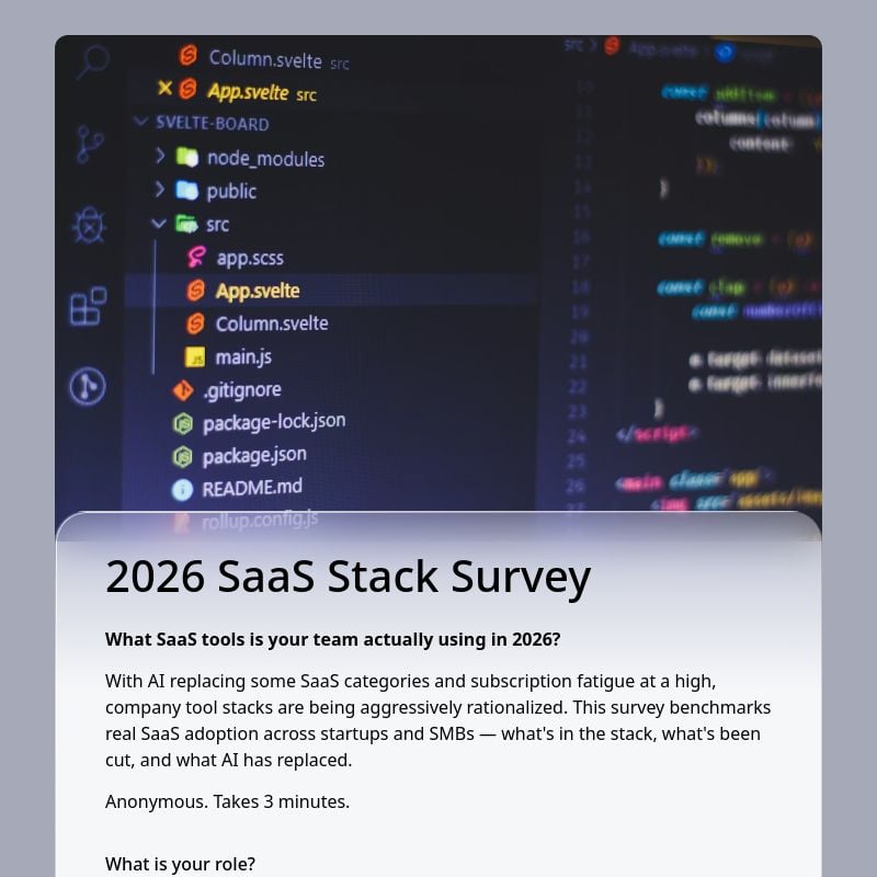 2026 SaaS Stack Survey template preview - FormHug