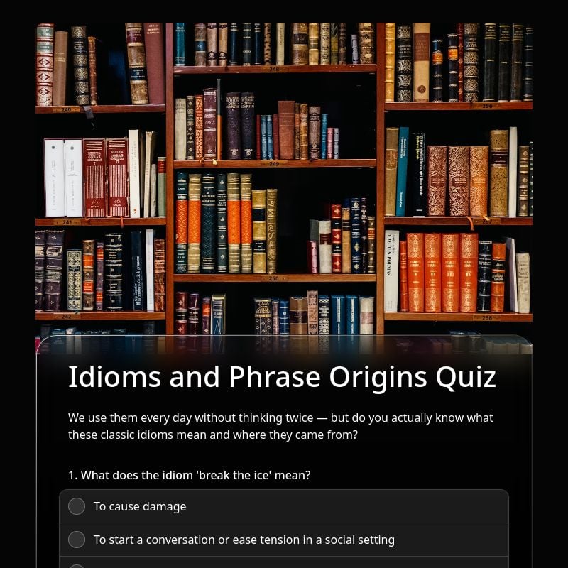Idioms and Phrase Origins Quiz template preview - FormHug