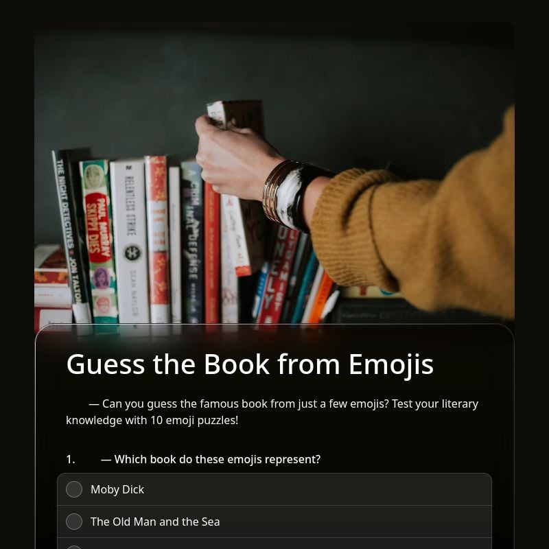 Guess the Book from Emojis template preview - FormHug
