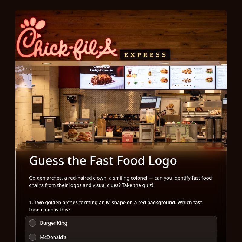 Guess the Fast Food Logo template preview - FormHug
