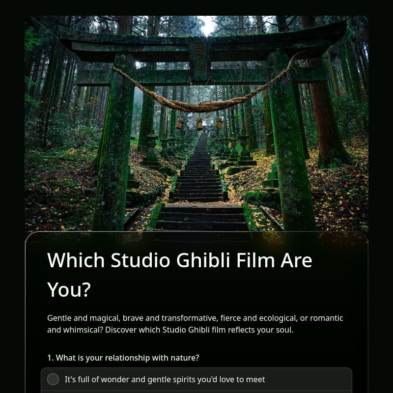 Which Studio Ghibli Film Are You? template preview - FormHug