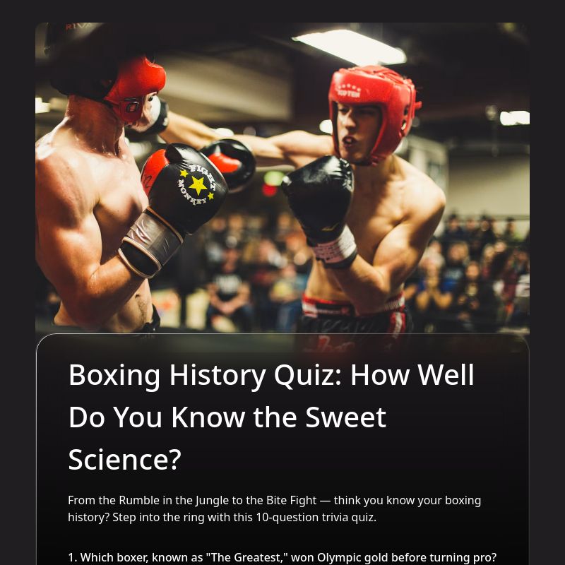 Boxing History Quiz: How Well Do You Know the Sweet Science? template preview - FormHug