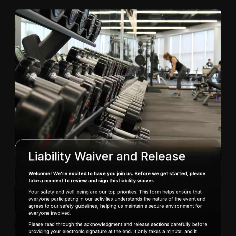 Liability Waiver Form
