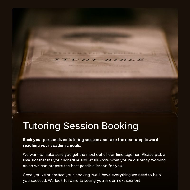 Tutoring Session Booking Form