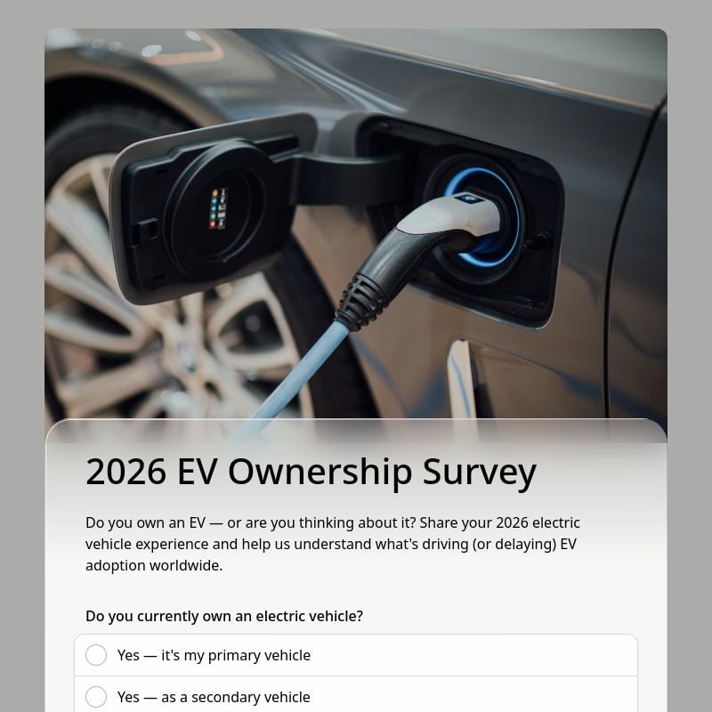 2026 EV Ownership Survey template preview - FormHug