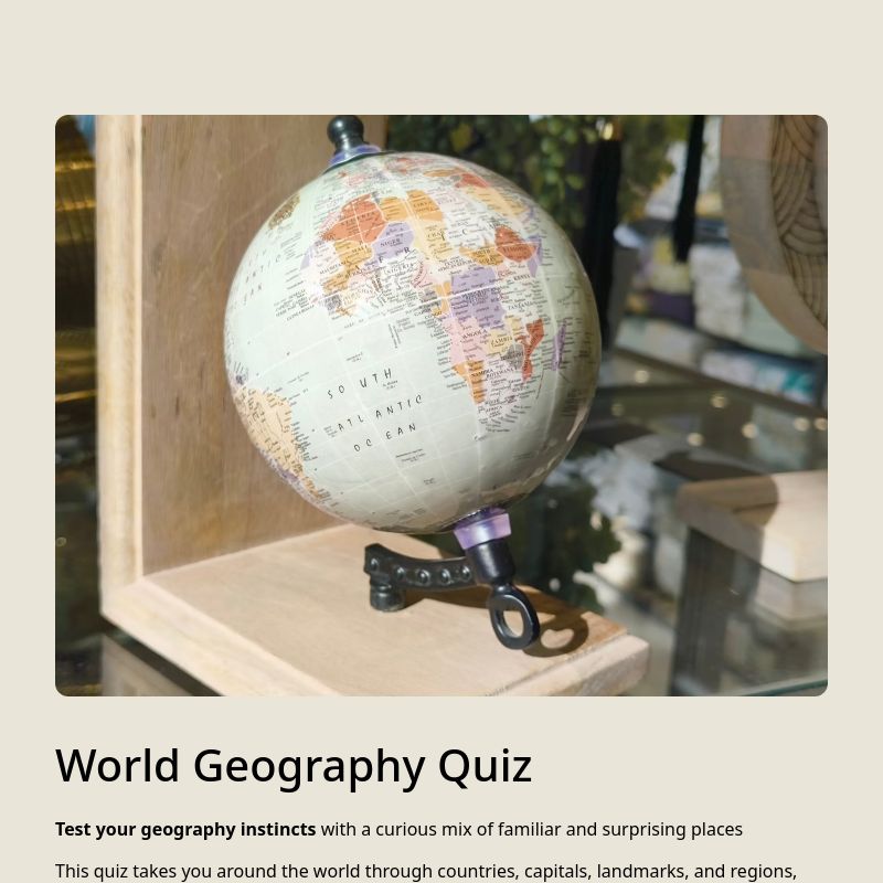 World Geography Quiz template preview - FormHug
