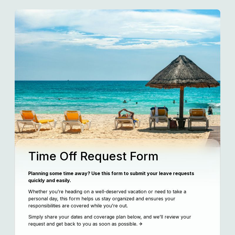Time Off Request Form