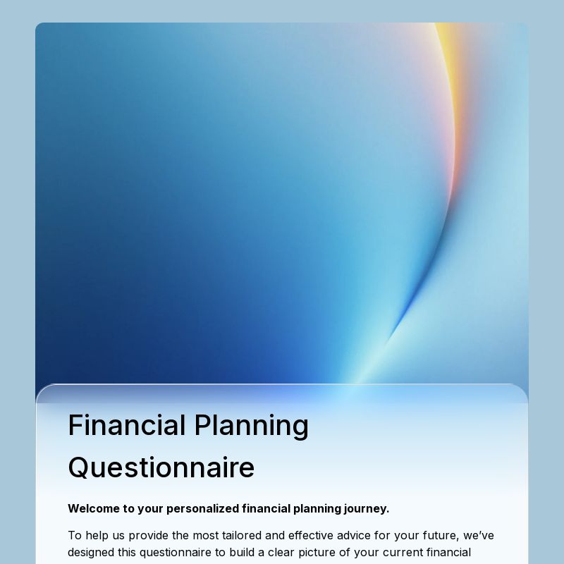 Financial Planning Questionnaire