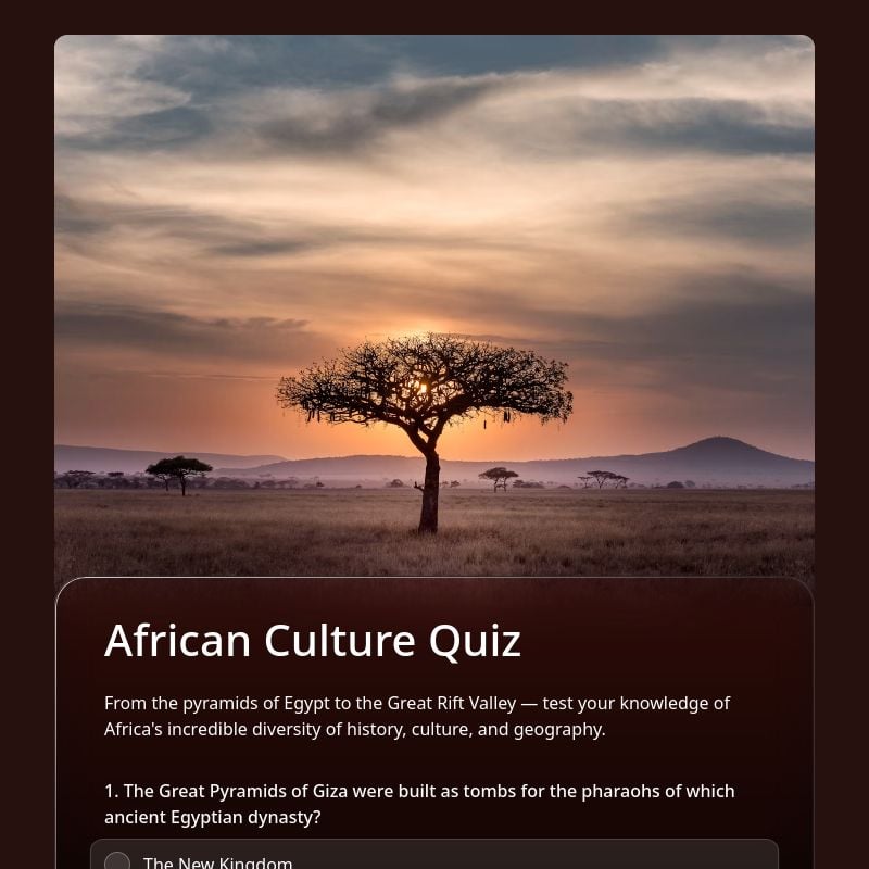 African Culture Quiz template preview - FormHug