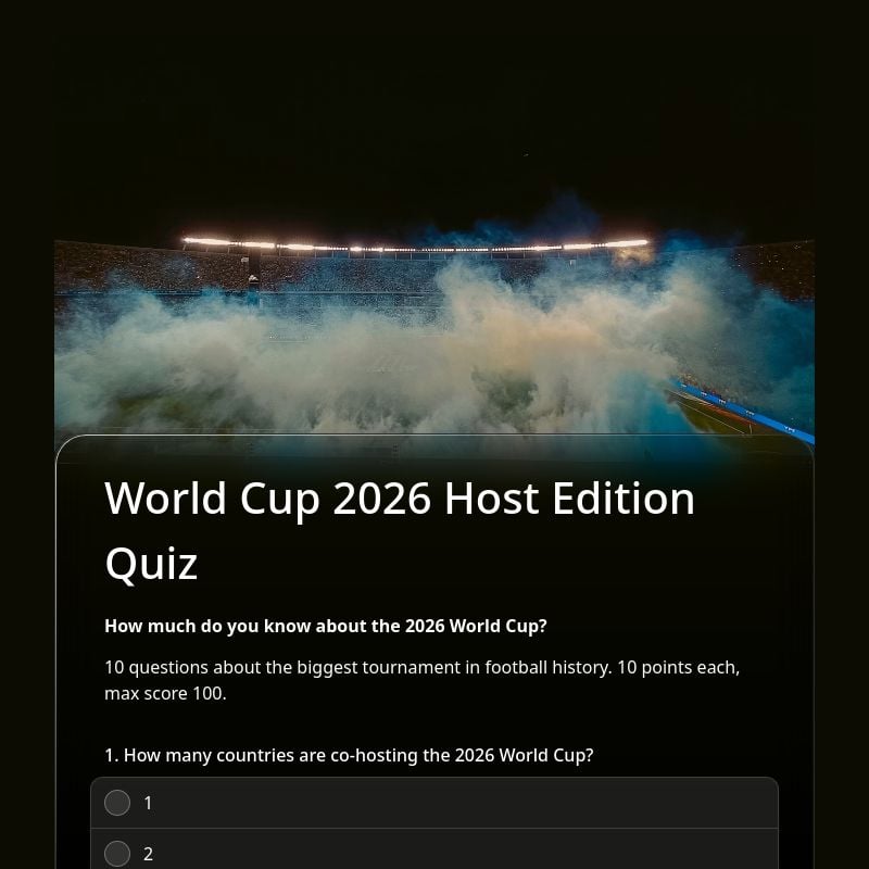 World Cup 2026 Host Edition Quiz template preview - FormHug