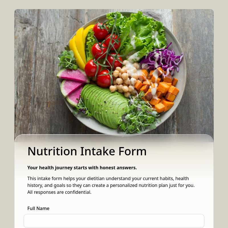 Nutrition Intake Form