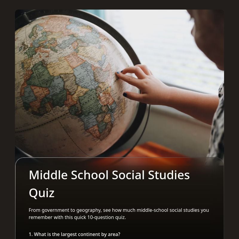 Middle School Social Studies Quiz template preview - FormHug