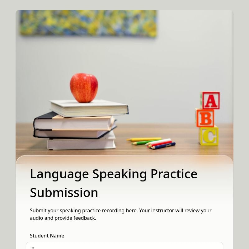 Language Speaking Practice Submission template preview - FormHug