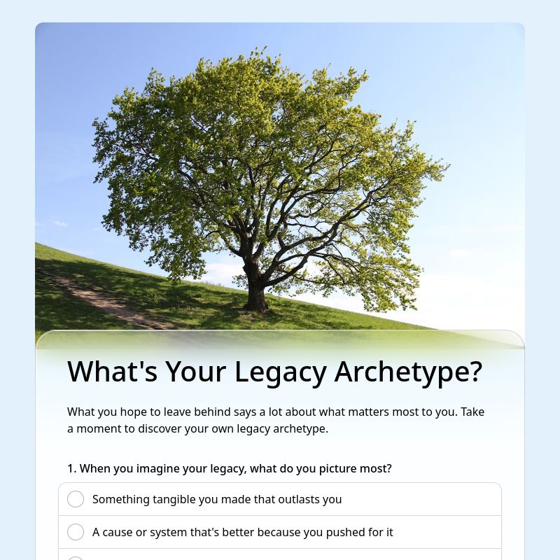 What's Your Legacy Archetype? template preview - FormHug