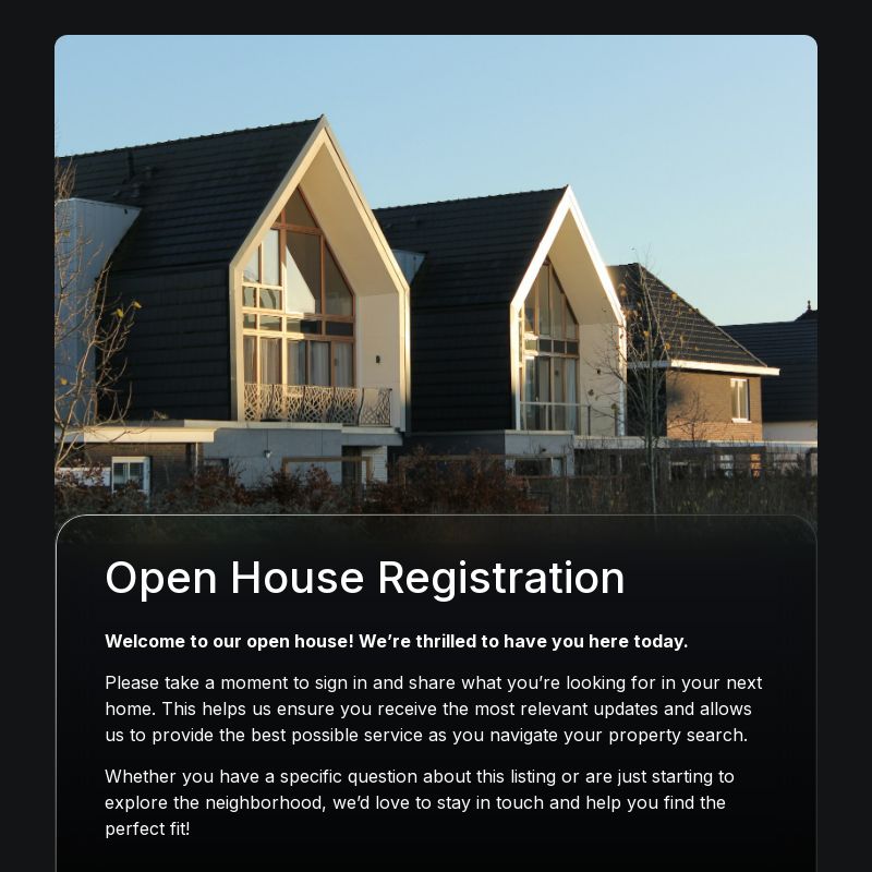 Open House Registration Form