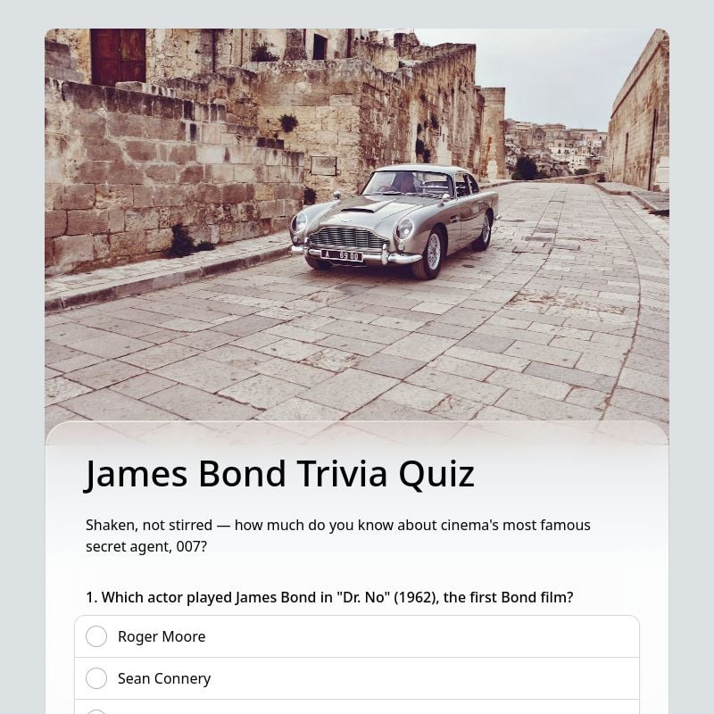 James Bond Trivia Quiz template preview - FormHug