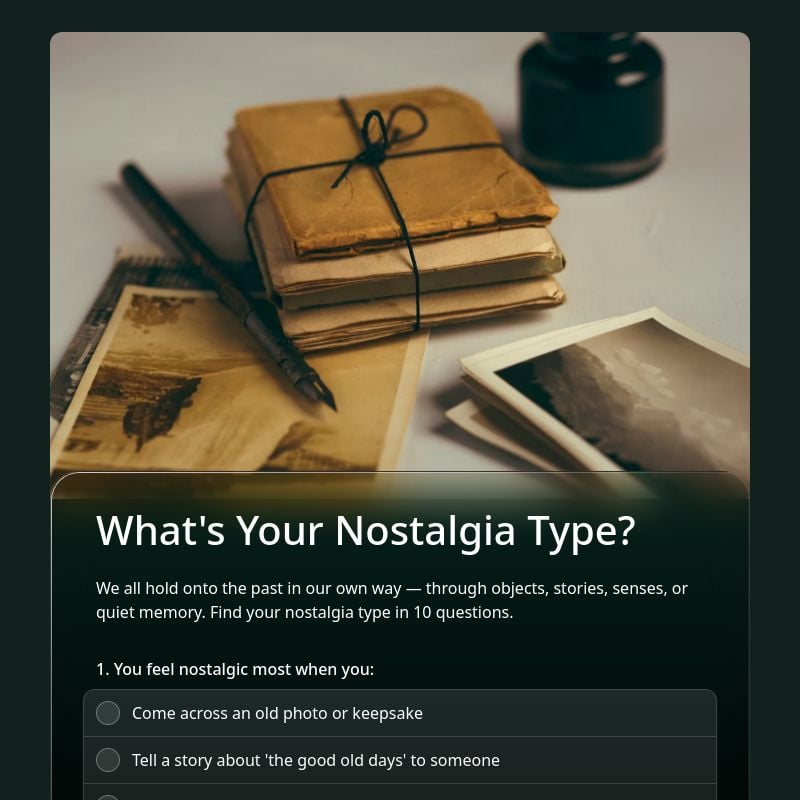 What's Your Nostalgia Type? template preview - FormHug