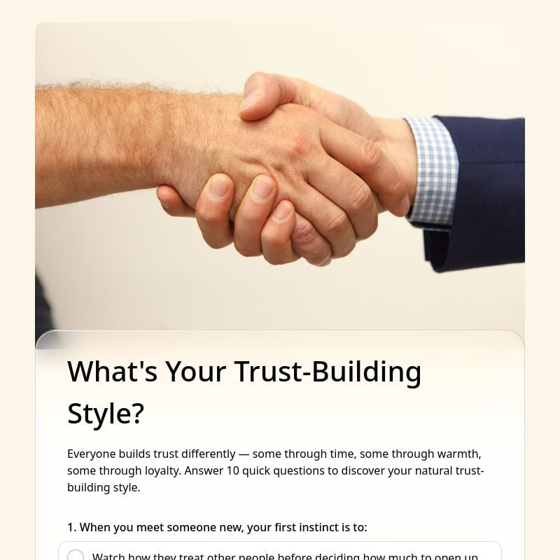 What's Your Trust-Building Style? template preview - FormHug