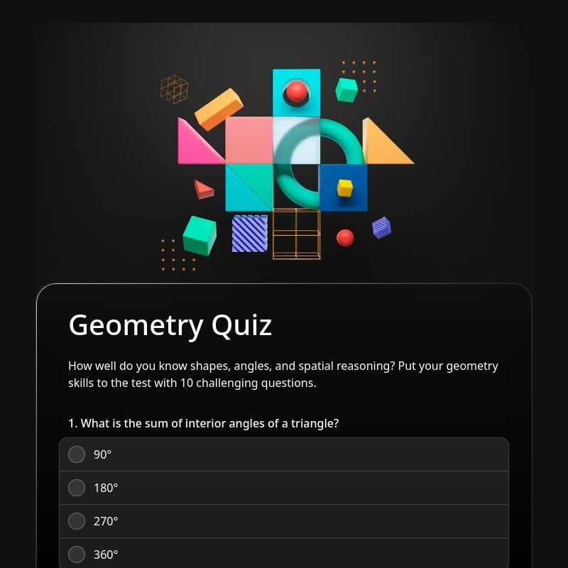 Geometry Quiz template preview - FormHug