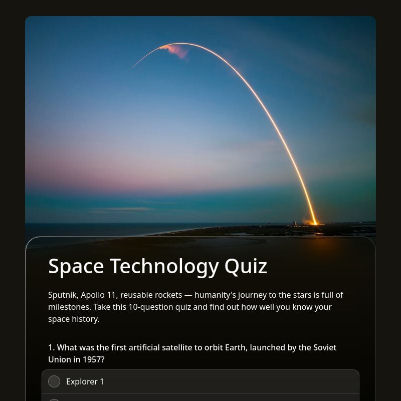 Space Technology Quiz template preview - FormHug