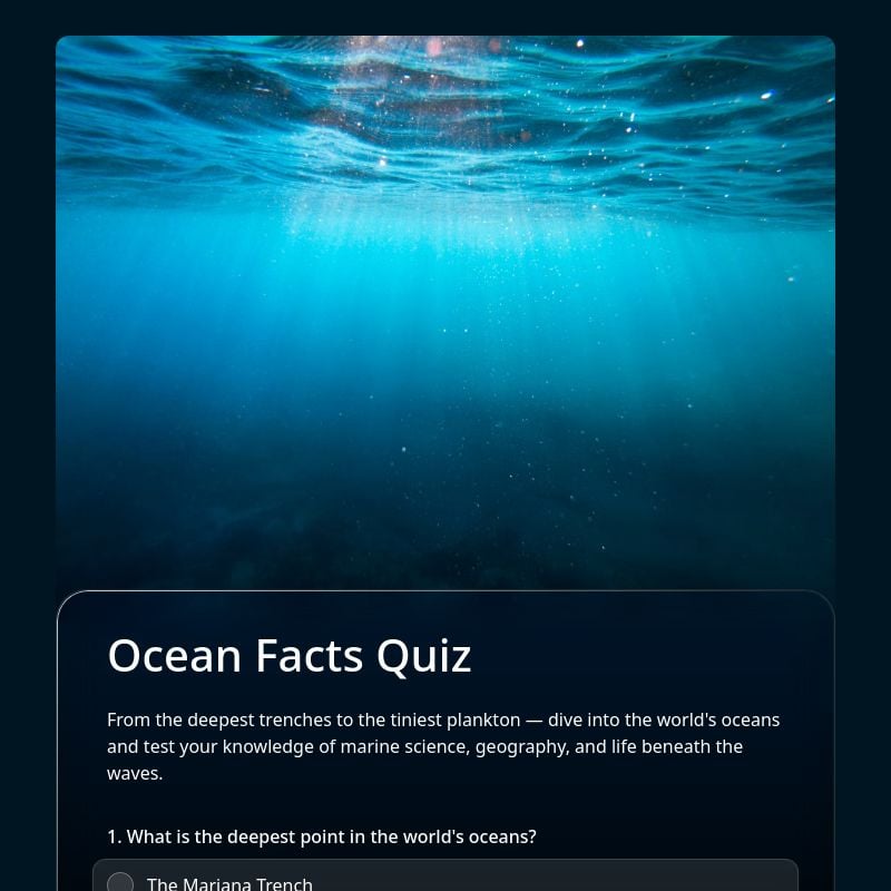 Ocean Facts Quiz template preview - FormHug