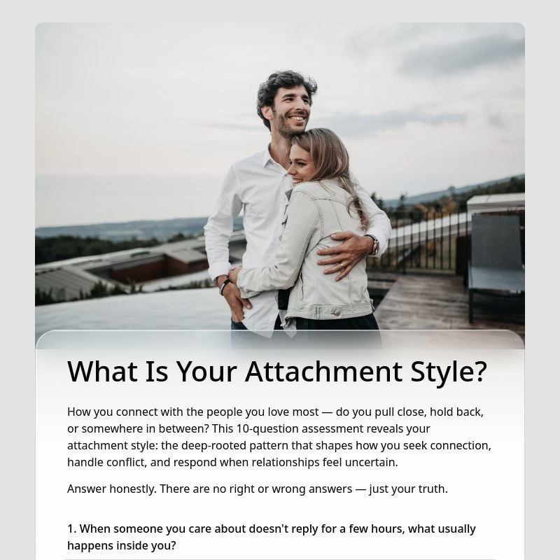 What Is Your Attachment Style? template preview - FormHug