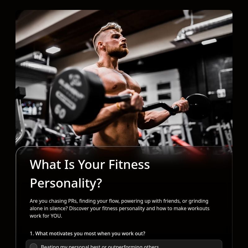 What Is Your Fitness Personality? template preview - FormHug