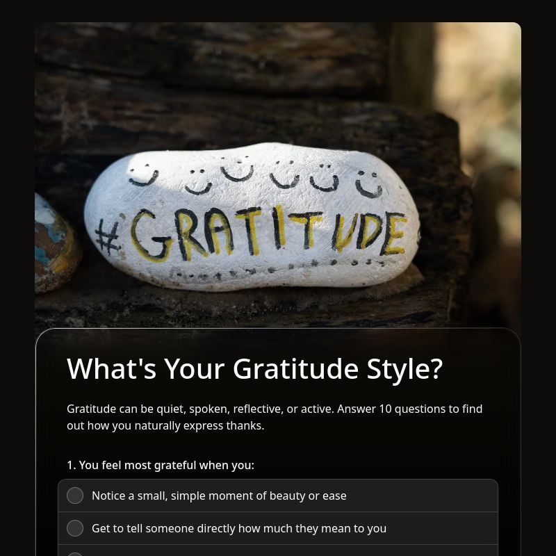What's Your Gratitude Style? template preview - FormHug