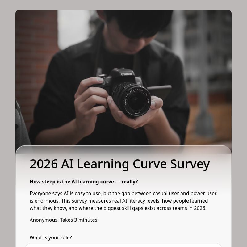 2026 AI Learning Curve Survey template preview - FormHug