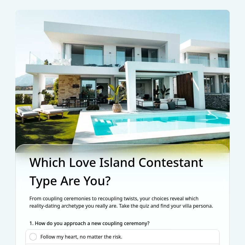 Which Love Island Contestant Type Are You? template preview - FormHug