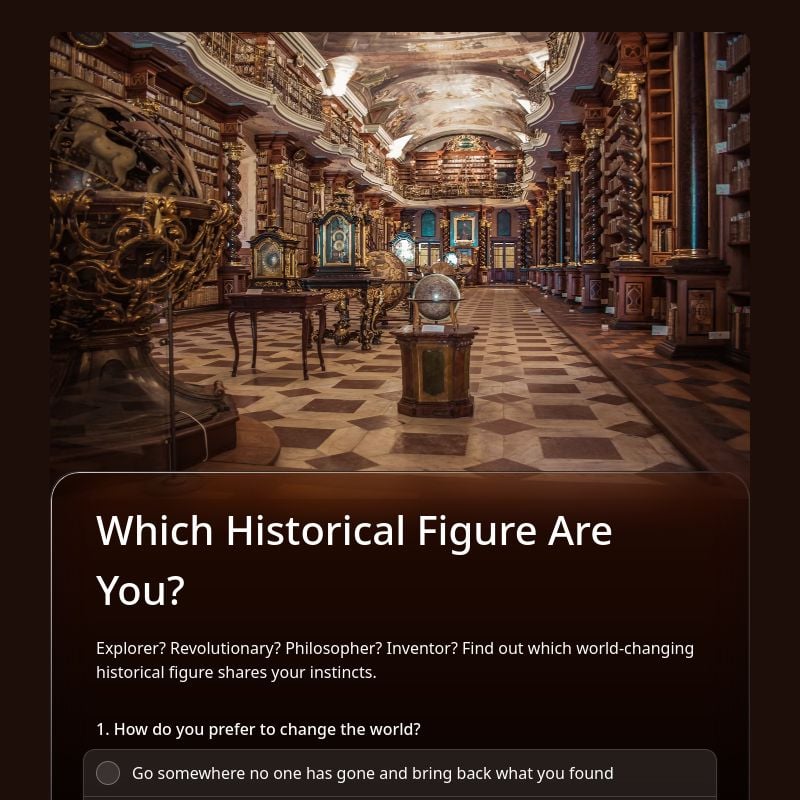 Which Historical Figure Are You? template preview - FormHug