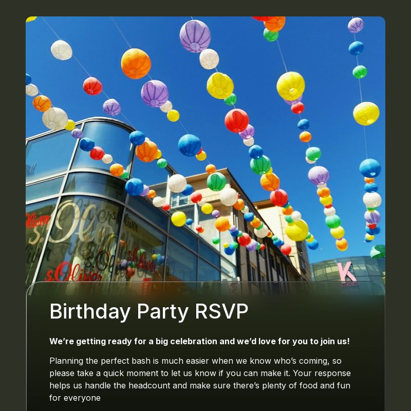 Birthday Party RSVP Form