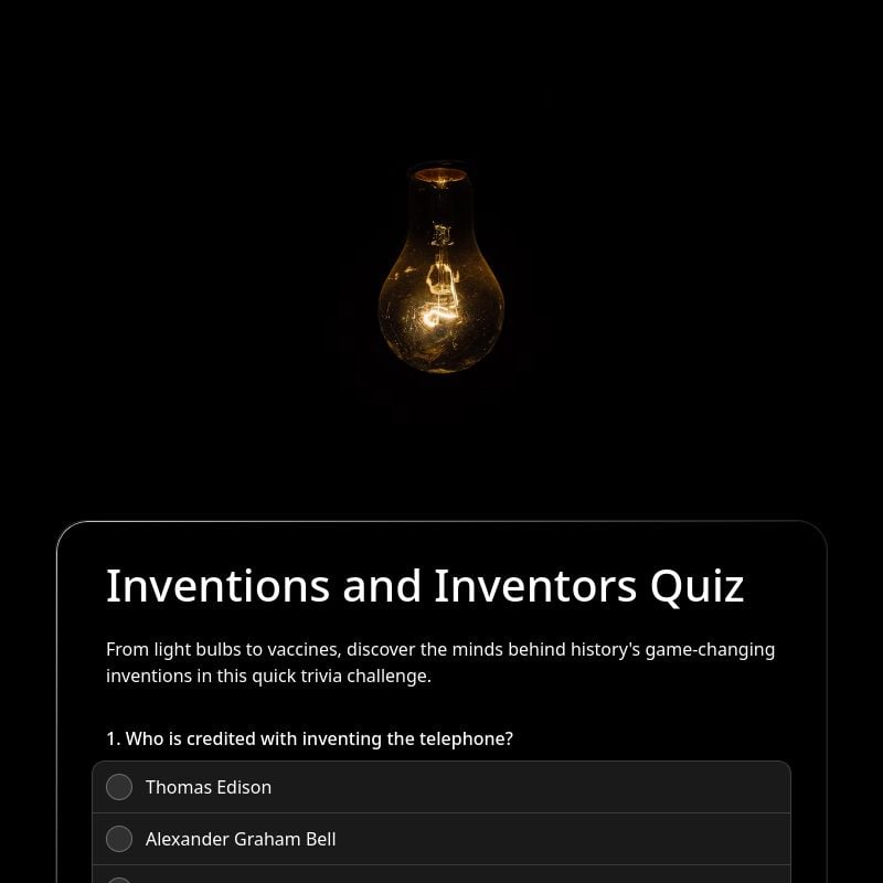 Inventions and Inventors Quiz template preview - FormHug